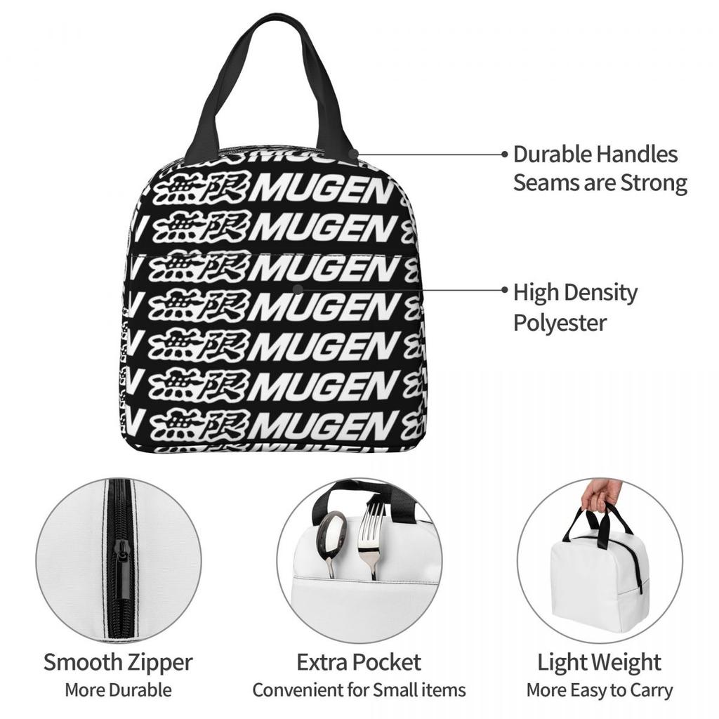Mugen Power Insulated Lunch Bag for Women Children Portable Food Boxes Thermal Lunch Box Tote