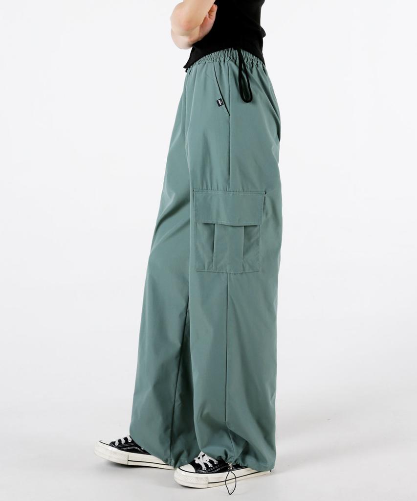 UMM Women'S Rustling Wide Cargo Elastic Waist Pants Adjustable Hem 3 Colors