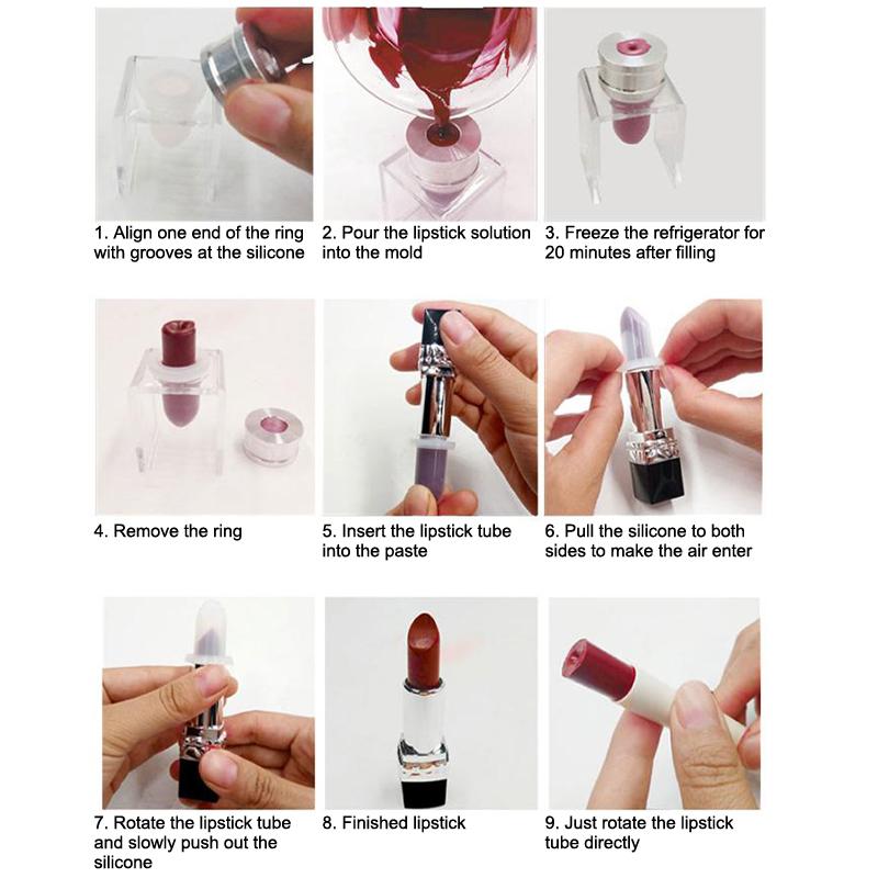 Diy Self-Made Handmade Handmade Craft Tool Lipstick Material Kit Small Sample Nozzle Empty Tube Silicone Aluminum Mold Lipstick