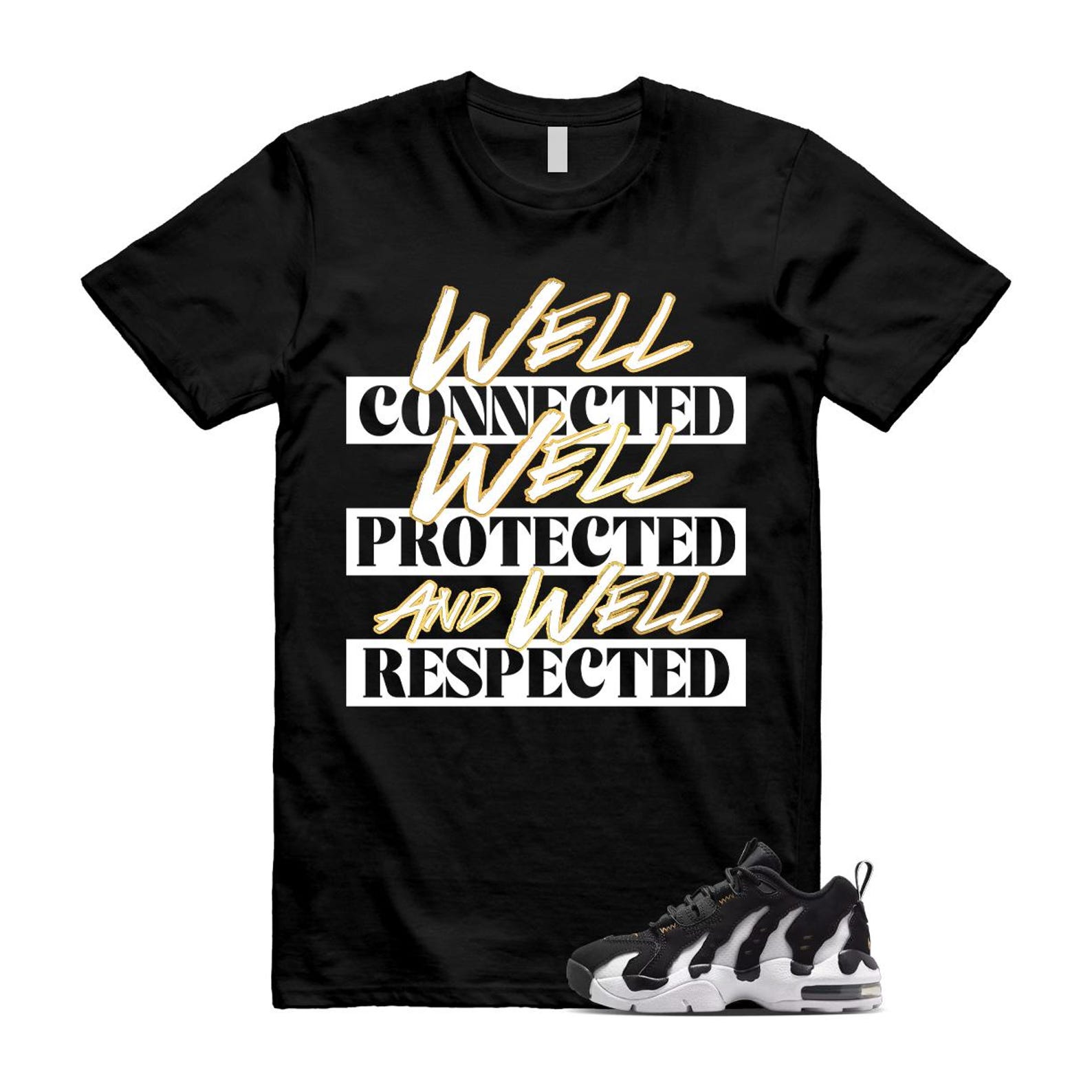 Air DT Max 96 Black White Metallic Gold Low T Shirt Match WELL S