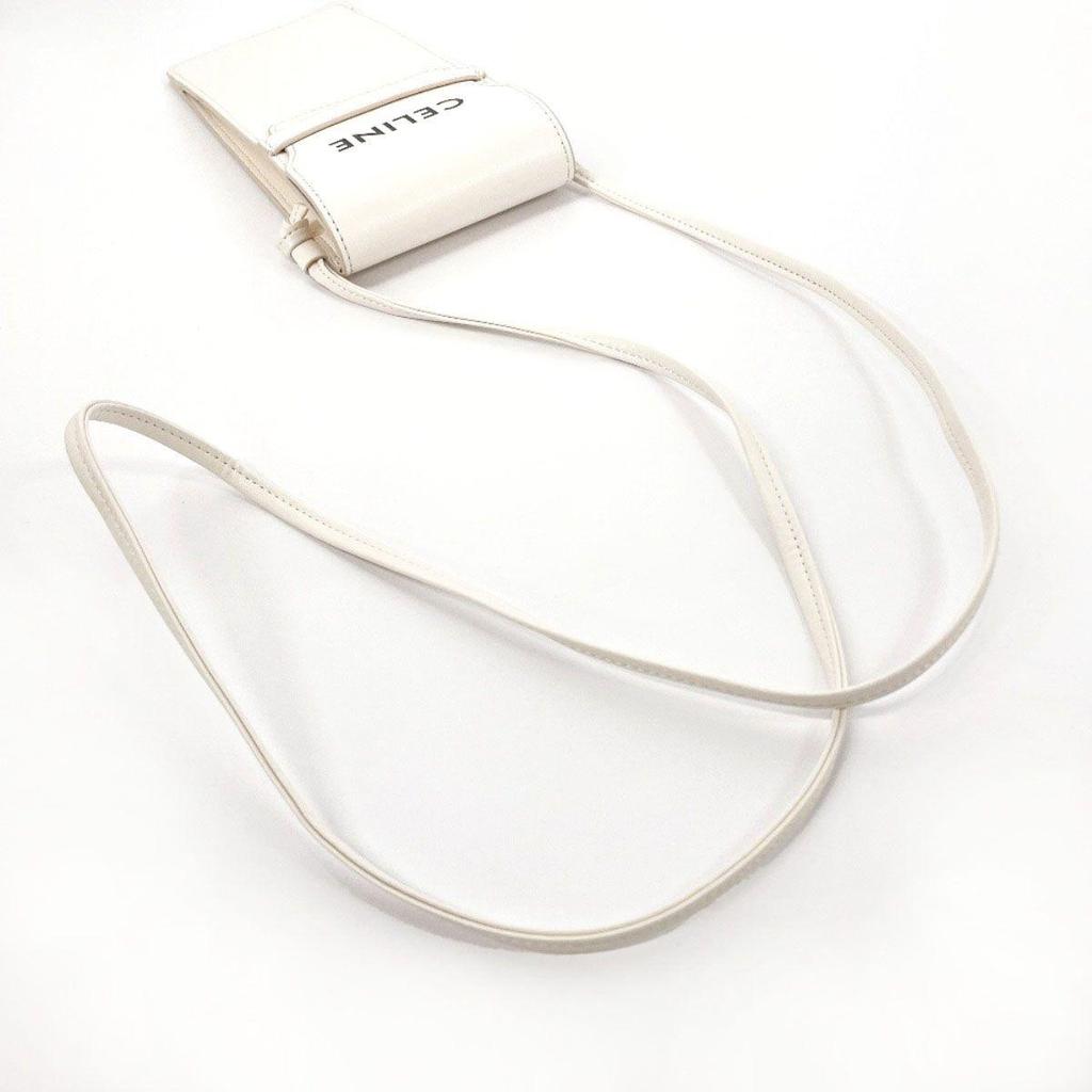 Used Celine shoulder bag sunglasses case logo white