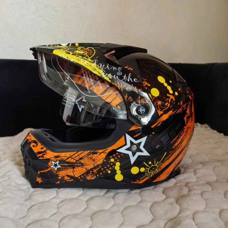 ECE Brands Men's Motocross Racing Helmet Full Face Off Road Motorbike Cross Helmet Dual Shield DOT168 for Motorcycle