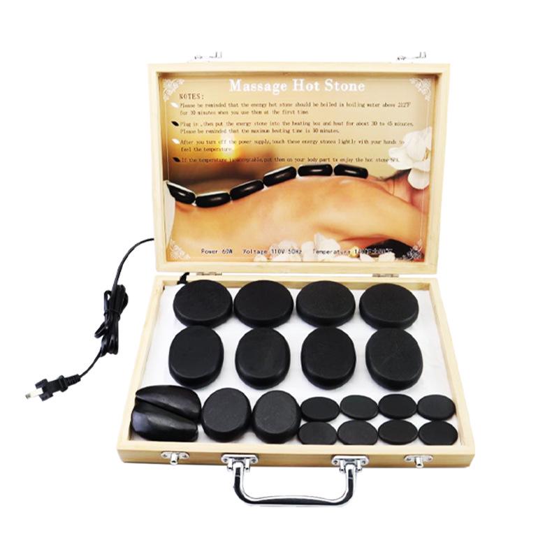 28-Piece Jade Hot Stone Massage Set with Heated Box for Spa and Physiotherapy