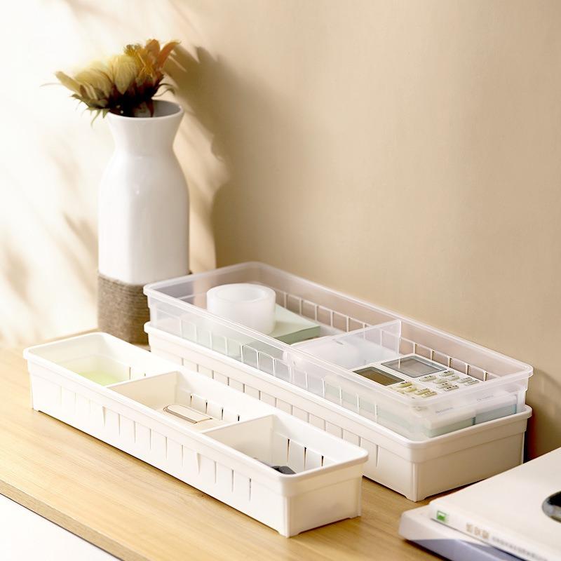 Divided Jewelry Sundries Storage Boxes Plastic Drawer Organization Box Home Kitchen Utensils Spoons Forks Storage Containers