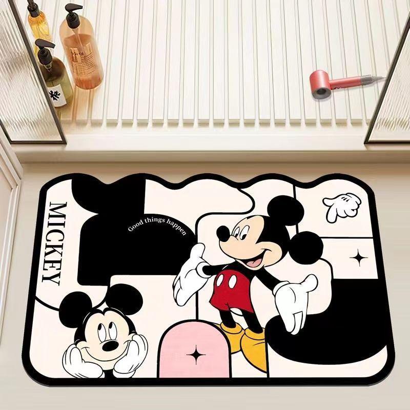 Mata łazienkowa z ziemią okrzemkową Myszki Miki, szybkoschnąca, antypoślizgowa