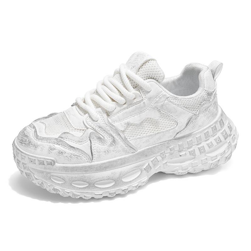 Mesh platform sneakers men's summer 2025 new breathable casual teen dad shoes wipe old running shoes