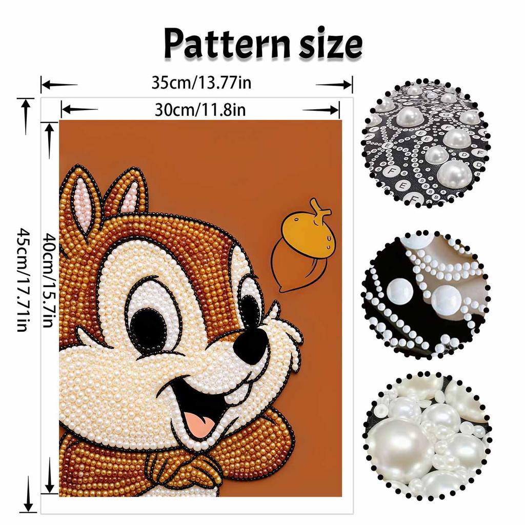 Disney 5D DIY Pearl Painting Kit, Chipmunk & Acorn Home Bedroom Wall Decor Crafts Handmade Gift