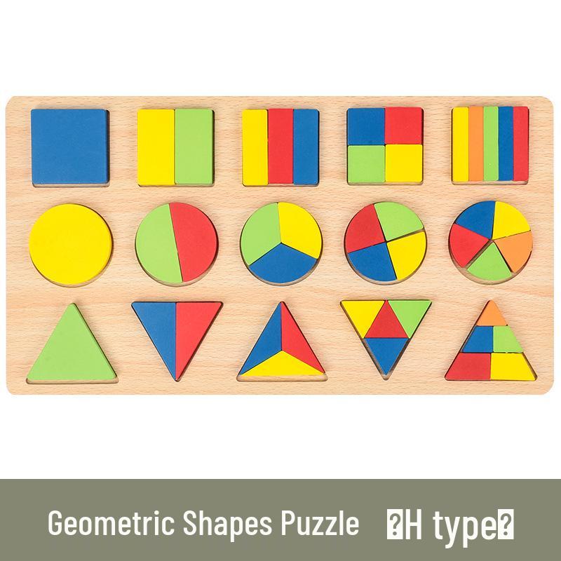 

Дитячий Монтессорі 3D дерев яний пазл: Іграшка для розпізнавання геометричних форм та кольорів