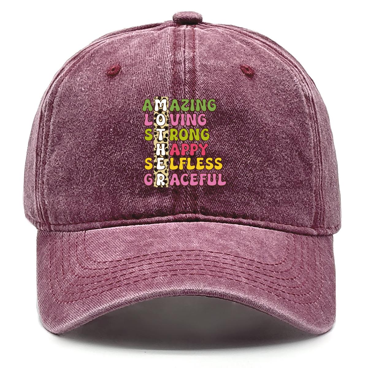 

MOTHER Print Snapback Sun Hat, Mother s Day Flat Cap Raw Brim Inelastic Sun Visor Adjustable Strap Adjustable Baseball Hat as the picture вина червоного кольору