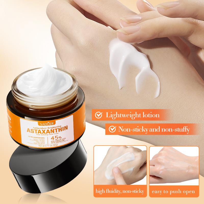 Astaxanthin Antioxidant Creme, Aufhellende Feuchtigkeitsspendende Haut Schönheitscreme Hautpflegeprodukte