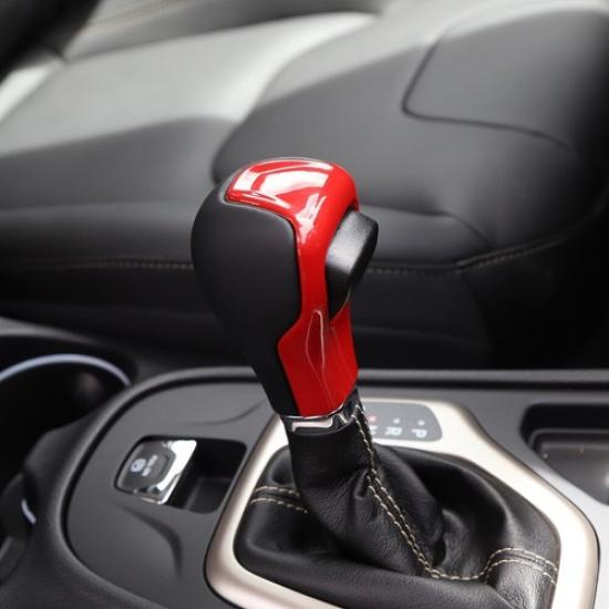 Red Central Gear Shift Hand Knob Cover Trim for Jeep Cherokee 14-18 Accessories