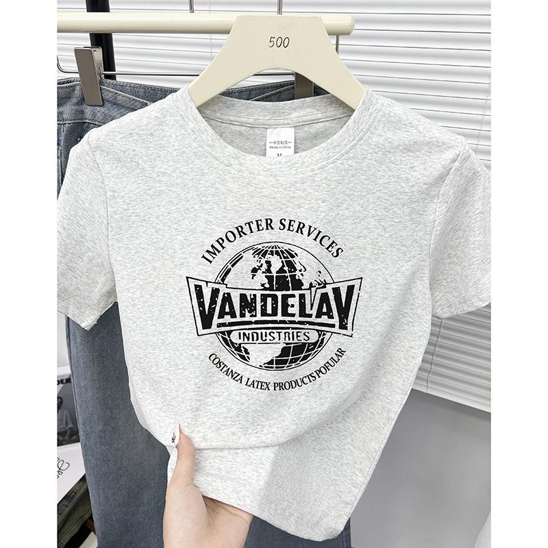 

2024 Women s Fashionable Slim Fit Round Neck Short Sleeve T-Shirt - Trendy Summer Essential Extra Large