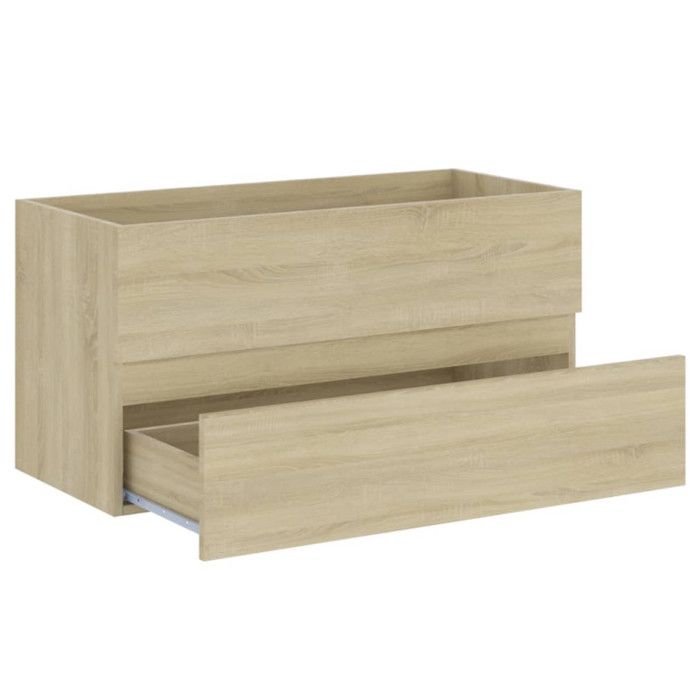 VidaXL Armoire d'Évier et Lavabo Intégré, Meuble d'Évier avec Rangement, Armoire de Lavabo de Toilette Salle de Bain, Chêne 3071561