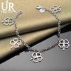 925 Sterling Silver Clover Flower Pendant Bracelet Chain Fashionable Wedding Jewelry