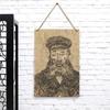 Vintage Hand Drawn Captain Portrait Metal Tin Painting Home Wall Decor for Living Room Study Bar Creative Artwork