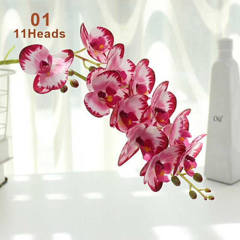 Artificial Butterfly Orchid Flower Bunch Fake Phalaenopsis Wedding Party Decor