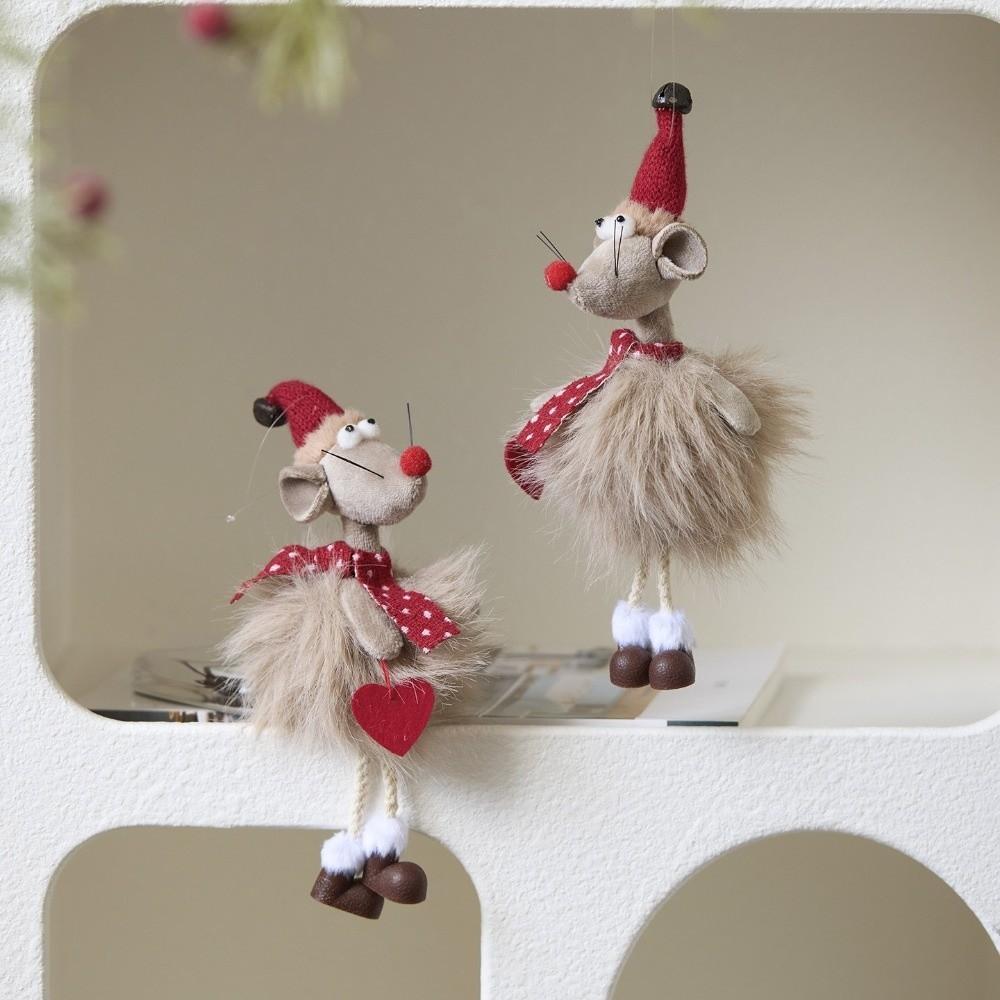 Creative Cute Mouse Ornaments Fabric Animal Pendants Christmas Tree Hanging Ornaments Christmas Tree Hanging Xmas Party