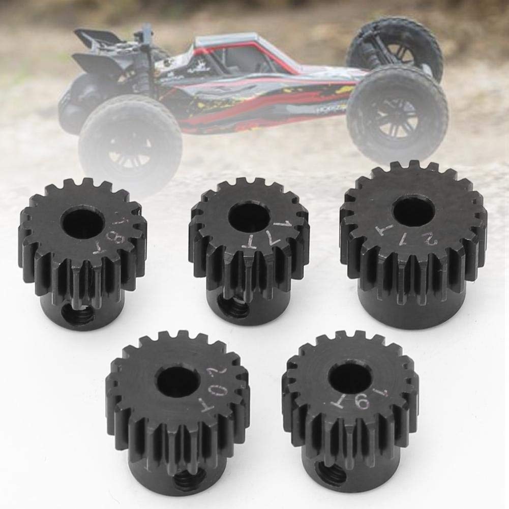 48-Pitch Metal Pinion Gear Set for ECX 2WD 110 Scale RC Hobby Cars, M3 Threads, 17T18T19T20T21T, High-Hardness Pinion Motor Gears for 110 Scale RC