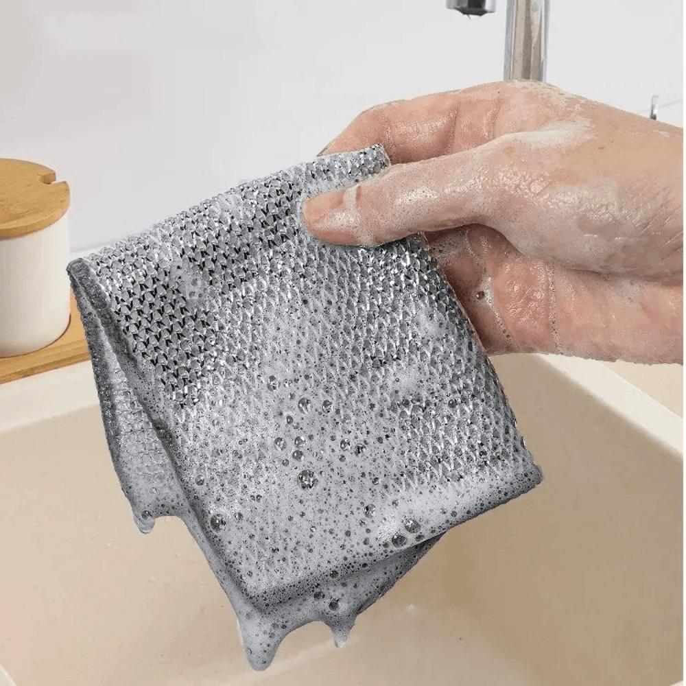 10pcs Single Layer Wire Dishwashing Rags Cleaning Products Kitchen Stovetop Dishwashing Kitchen
