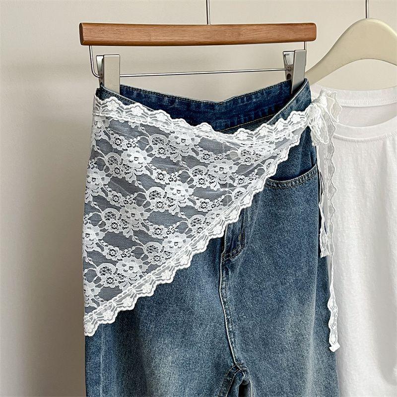 2026 Pastoral Style Lace Triangle Scarf Headband - Sweet Temperament Retro Plaid Ribbon Accessory.