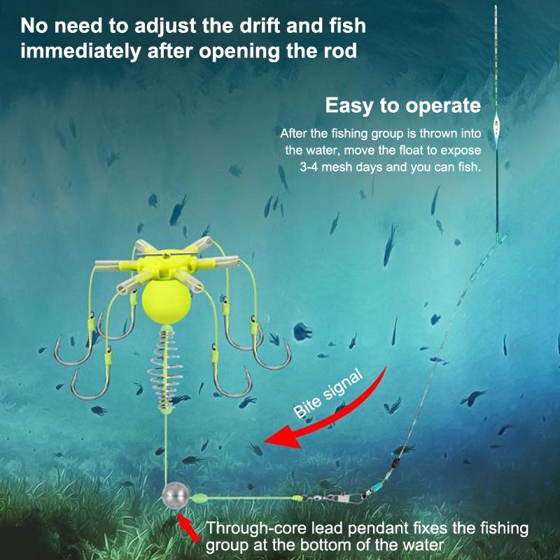 Est 1Pcs Hook Fishing Bait Cage Four Hook Carbon Steel Line Group Feeder Sinker Float Sharp Fishing Spring Bait Cage Tools