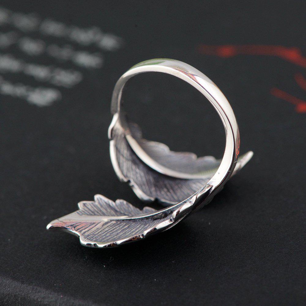 Vintage S925 Sterling Silver Double Leaf Adjustable Cross Ring for Women - Versatile and Timeless Design