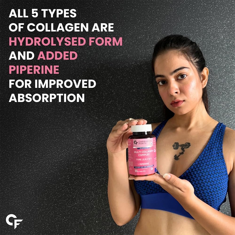 Carbamide Forte Multi-Kollagen-Peptid-Tabletten 90 | Typ I II III V X | Haut Haare Nägel Gelenke