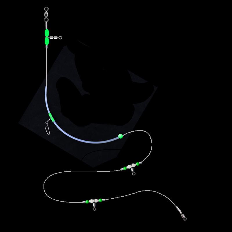 

High-Speed Swivel Luminous Anti-Tangle Fishing Rig for Boat and Sea Fishing ZD1011 One-Drag-One 2 Hook 125cm