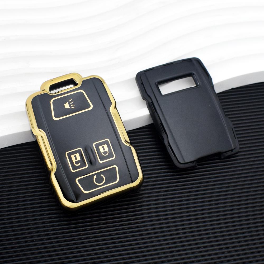TPU Car Key Cover Case Fob for Chevrolet Suburban Silverado GMC Terrain Yukon Tahoe Sierra Smart Auto Accessories Key Ring