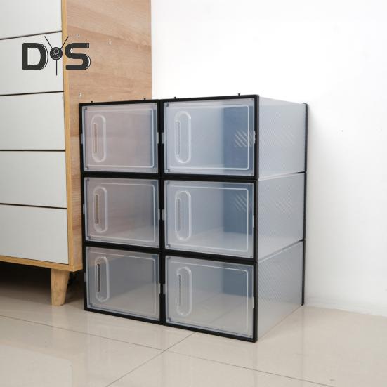 Velký organizér na boty Úložný box Stohovatelný design Prachotěsný Snadno se čistí Úsporný box na boty Průhledná vitrína s víkem