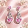 Yousheng 1 Pair Drop Earrings Cubic Zirconia Waterdrop Shape Long Earrings Lightweight Smooth Surface Hook Earrings Banquet Dance
