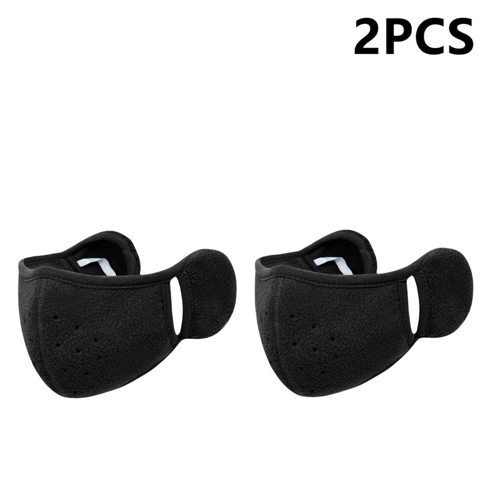 2Pieces Winter Fleece Earmuffs with Windproof Mouth Cover Unisex Warm Ear Warmer Breathable Face Mask for Outdoor Activities