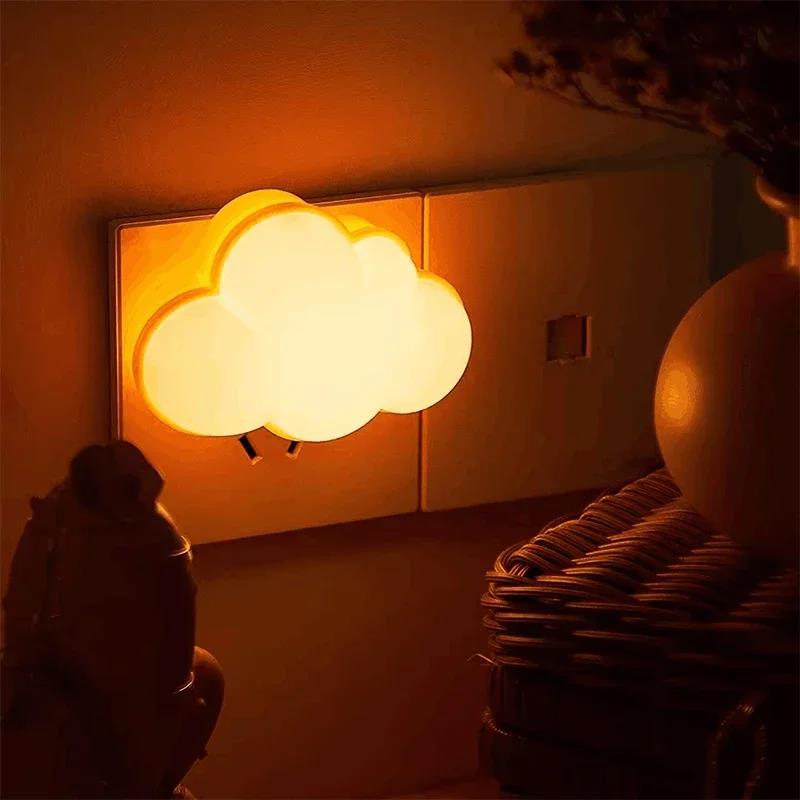 Sensor LED Night Light EU/US Plug-in Cute Cloud Night Lights For Kids Adults Bedroom Bedhead Hallway Dream Lighting Night Lamp