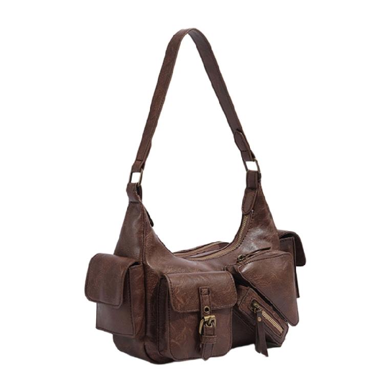 Сумка на плечо для женщин Вечерний клатч Сумка PU Кожаная подмышечная сумка на молнии Простая сумка-кошелек 1