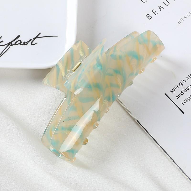 Women Hair Accessories Fashion Large Size Rectangle Acetate Hair Claws Colourful Marbling Ponytail Acetic Claw Clips For Girls