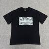 Unisex Streetwear Oversized Cotton Tee With Geometric Print Loose Fit Short Sleeve T-Shirt Men Women