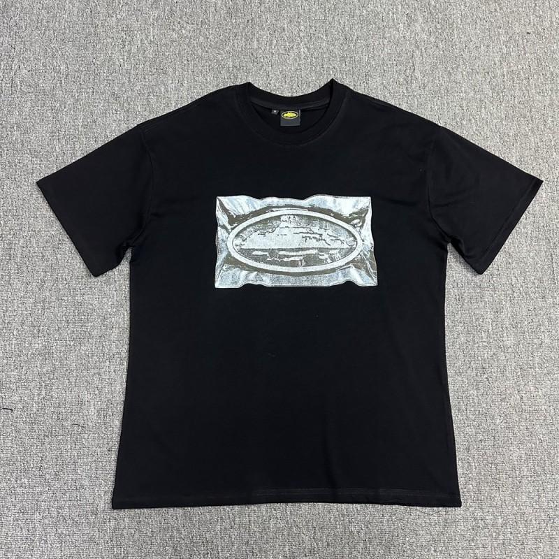 Unisex Streetwear Oversized Cotton Tee With Geometric Print Loose Fit Short Sleeve T-Shirt Men Women