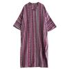 Real Early Autumn New Color Holiday Style Travel Retro Long Dress Covering Meat Cotton and Linen Dress