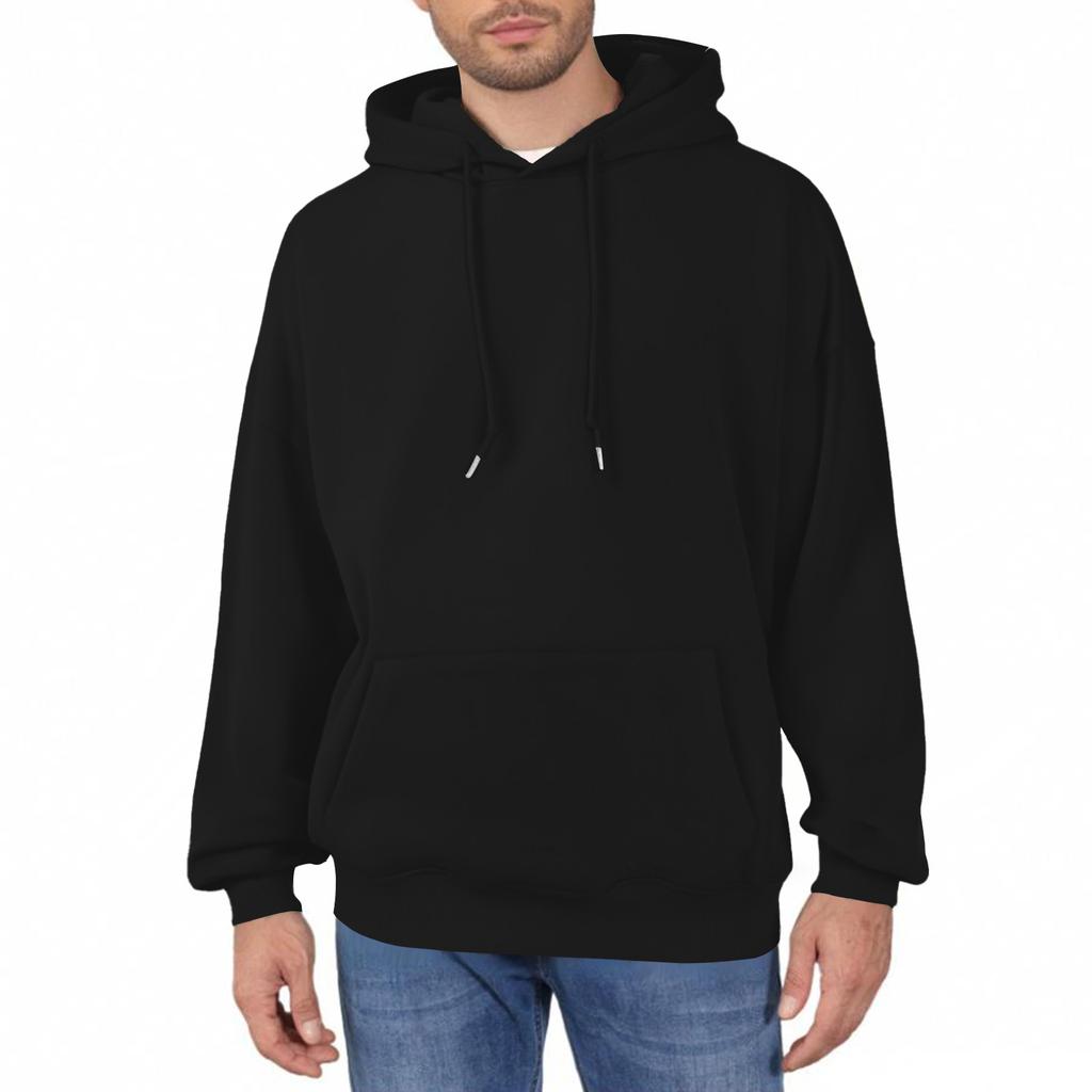 Mens Hoodies Long Sleeve Sweatshirts Fall Casual Solid Fashion Soft Athletic Pullover