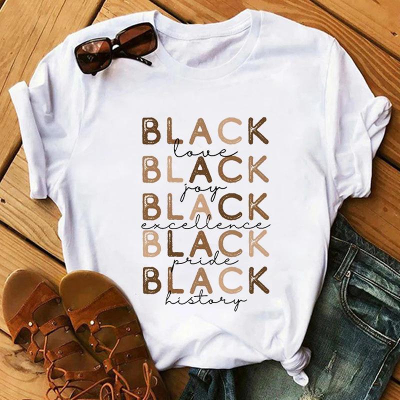 Mode Druck T-shirt Kawaii Melanin T Shirt Frauen Lustige Schwarz Afrikanische Lockige Haare Mädchen Graphic Tees Ästhetischen T-shirt Weibliche Unisex