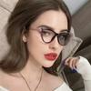 Cat Eye Frame Outdoor Pochromic Sunglasses Fashion Trendy Anti Blue Light Plain Eyeglasses Finished Optical Spectacle Eyewear