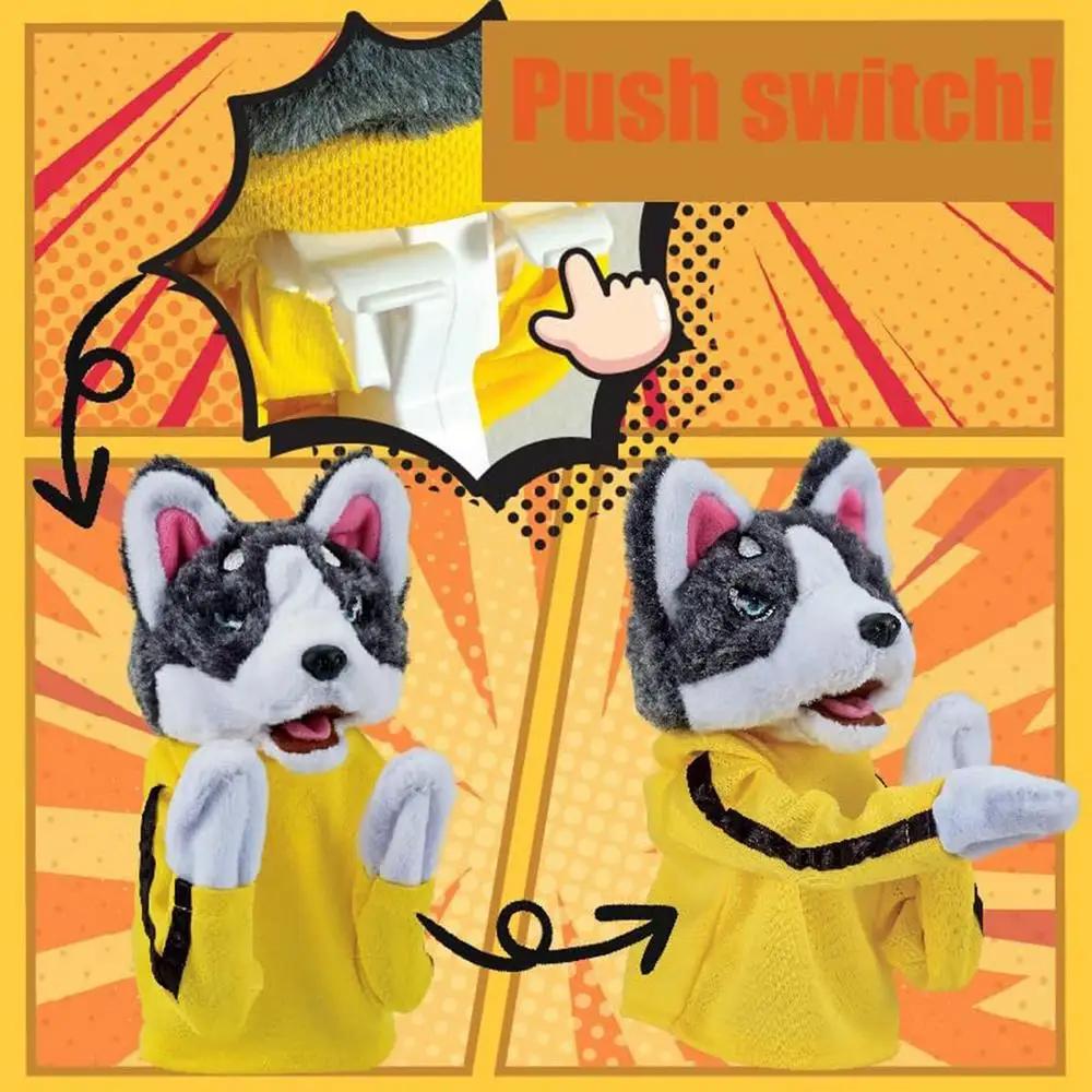 Kung Fu Tier Husky Handschuhe Hund Interaktiv Hand Boxen Handpuppe Finger Kampf Geräusch Plüschpuppe Kinderspielzeug Geburtstagsgeschenk