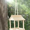 Wooden Hanging Bird Fossat Open Bird Feeder Patio Decoration