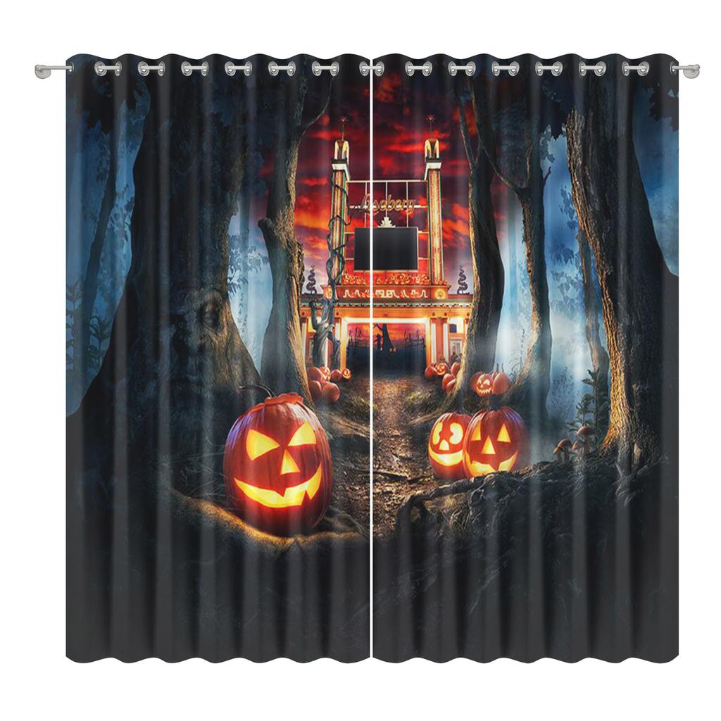 Halloween Curtain Cloth Bedroom Living Room Balcony Blackout Curtain Office Hotel Insulation Curtain
