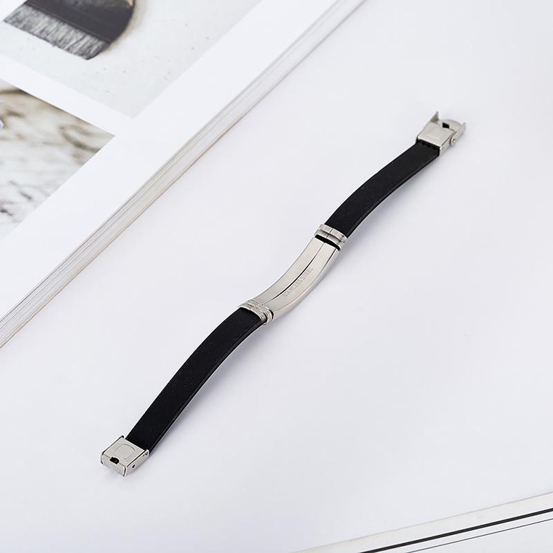 Blank rustfritt stål armbånd sport svart silikon justerbare armbånd armbånd for kvinner