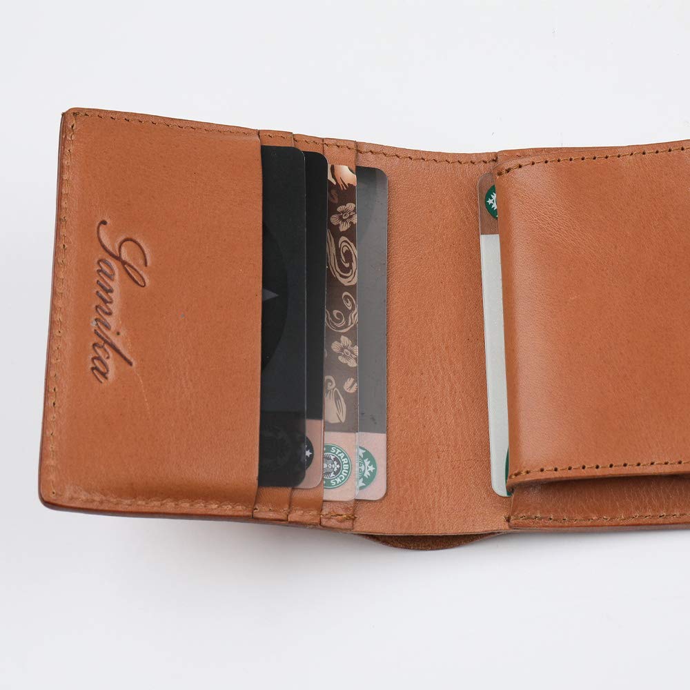 SAMIKA Simple Bifold Thin and Genuine Cowhide Coin Ebina Ideal for Nesting and Telework Wallet, Small, Men's, Leather, Leather, Purse, Bag, (Camel)