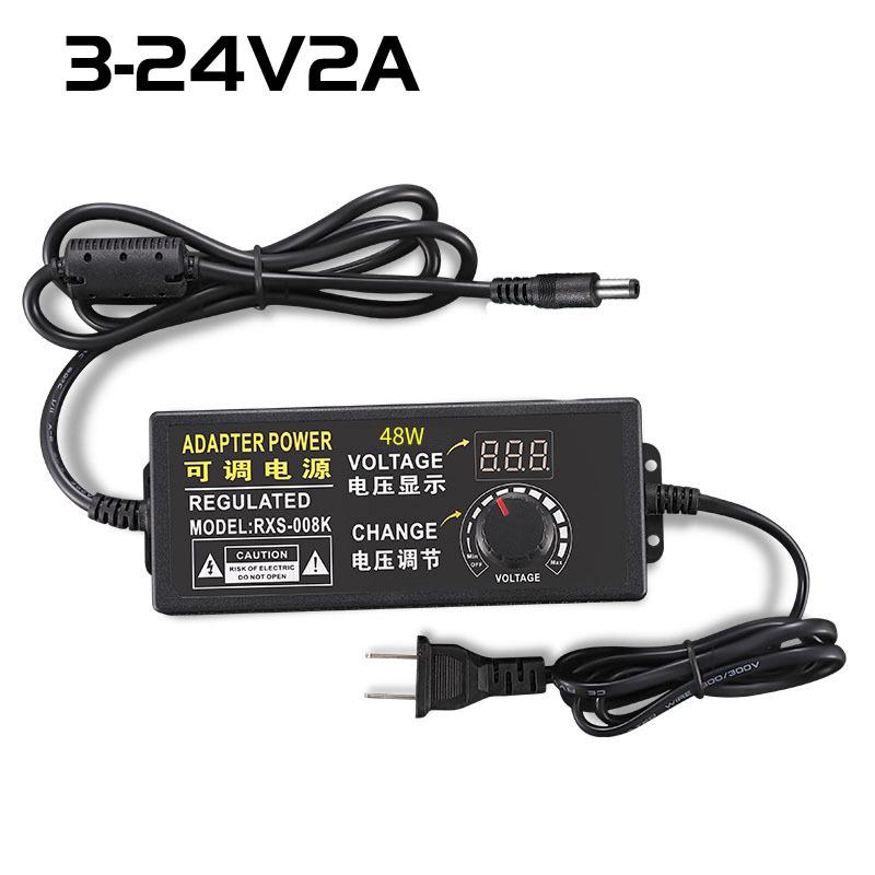

AC110V-220V To DC3V-24V 2/3/5A Adjustable Power Supply with Display Voltage Regulated Power Dimmer Switch Lighting Transformers US Plug