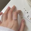 Rainbow Candy Heart Geometric Adjustable Women's Ring
