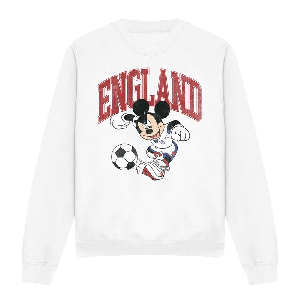 Disney Unisex Adult England Football Mickey Mouse Sweatshirt