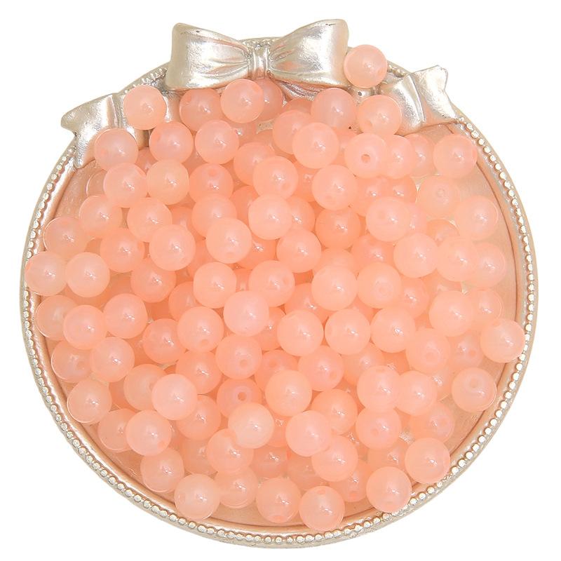 Bracciale con Perle Rotonde in Vetro Gelatina Pittura Imitazione Giada Perline Sfuse Perline Smaltate Accessori Ciondoli Fatti a Mano per Collane Fai da Te